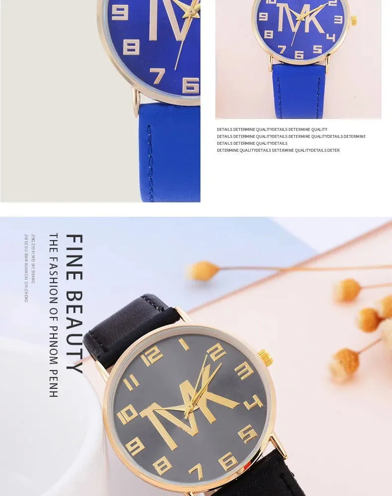 2023 New Women's Watches Fashion Luxury Brand TVK Leather Quartz Wristwatch Casual Clothing Accessories Reloj Mujer