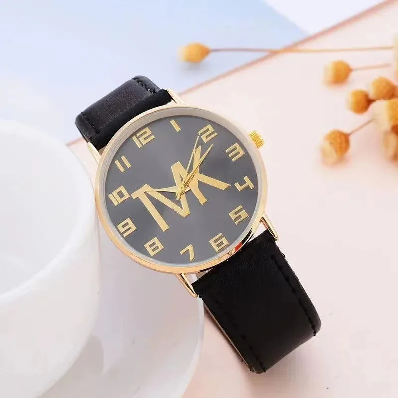 2023 New Women's Watches Fashion Luxury Brand TVK Leather Quartz Wristwatch Casual Clothing Accessories Reloj Mujer