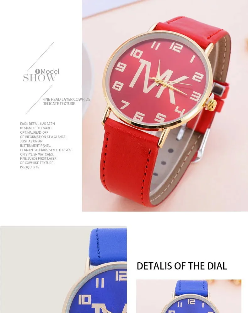 2023 New Women's Watches Fashion Luxury Brand TVK Leather Quartz Wristwatch Casual Clothing Accessories Reloj Mujer