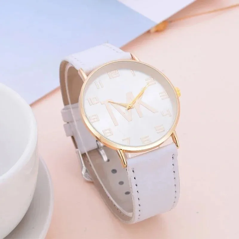 2023 New Women's Watches Fashion Luxury Brand TVK Leather Quartz Wristwatch Casual Clothing Accessories Reloj Mujer