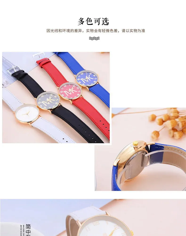 2023 New Women's Watches Fashion Luxury Brand TVK Leather Quartz Wristwatch Casual Clothing Accessories Reloj Mujer