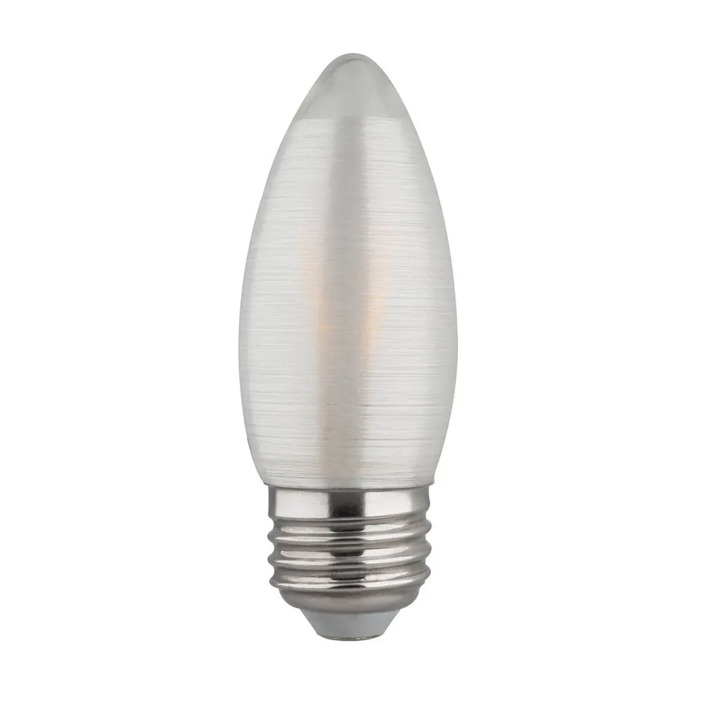 2W C11 LED - Satin Spun - Clear - Medium base - 2700K - 120 Lumens - 120V - 6PK