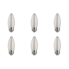 2W C11 LED - Satin Spun - Clear - Medium base - 2700K - 120 Lumens - 120V - 6PK