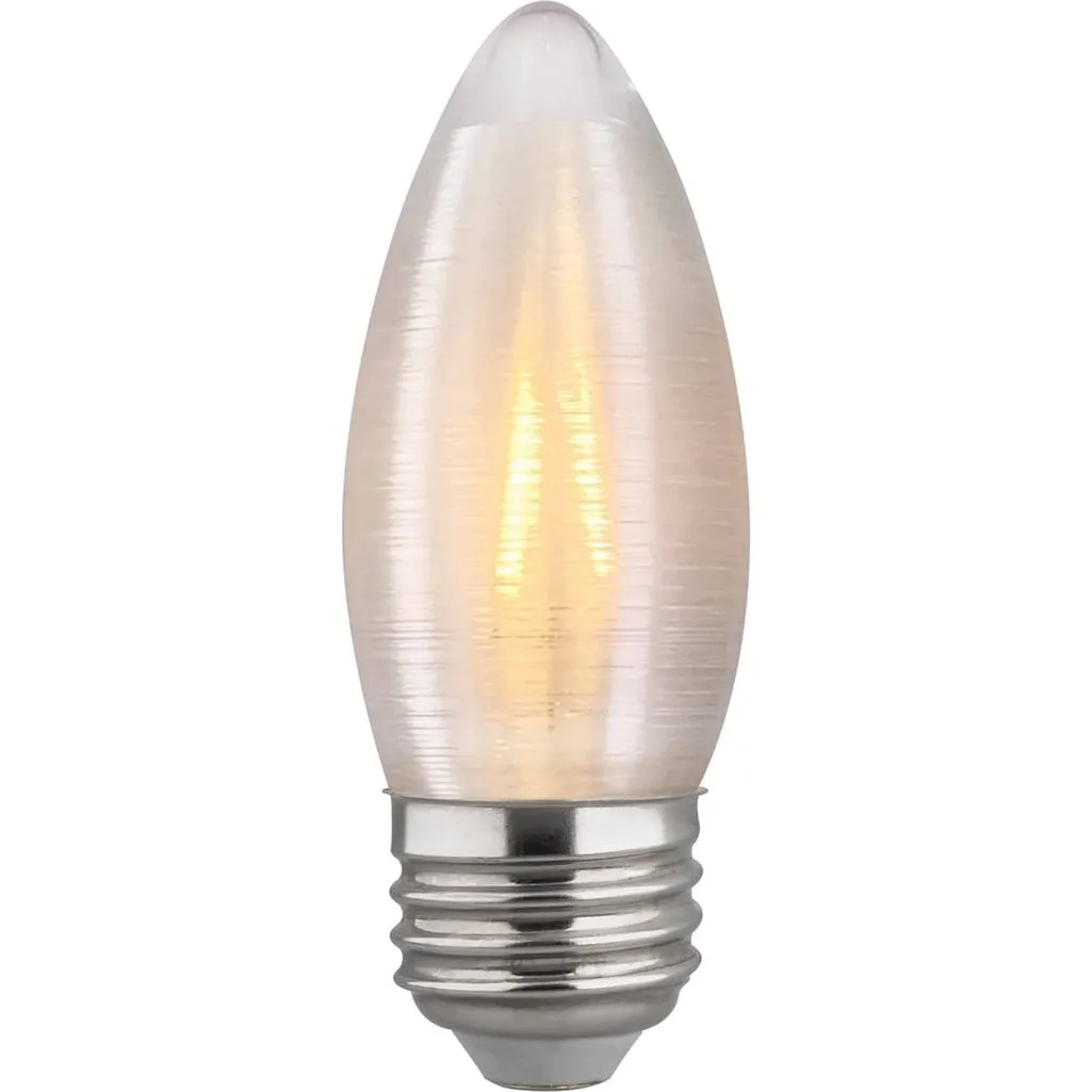 2W C11 LED - Satin Spun - Clear - Medium base - 2700K - 120 Lumens - 120V - 6PK