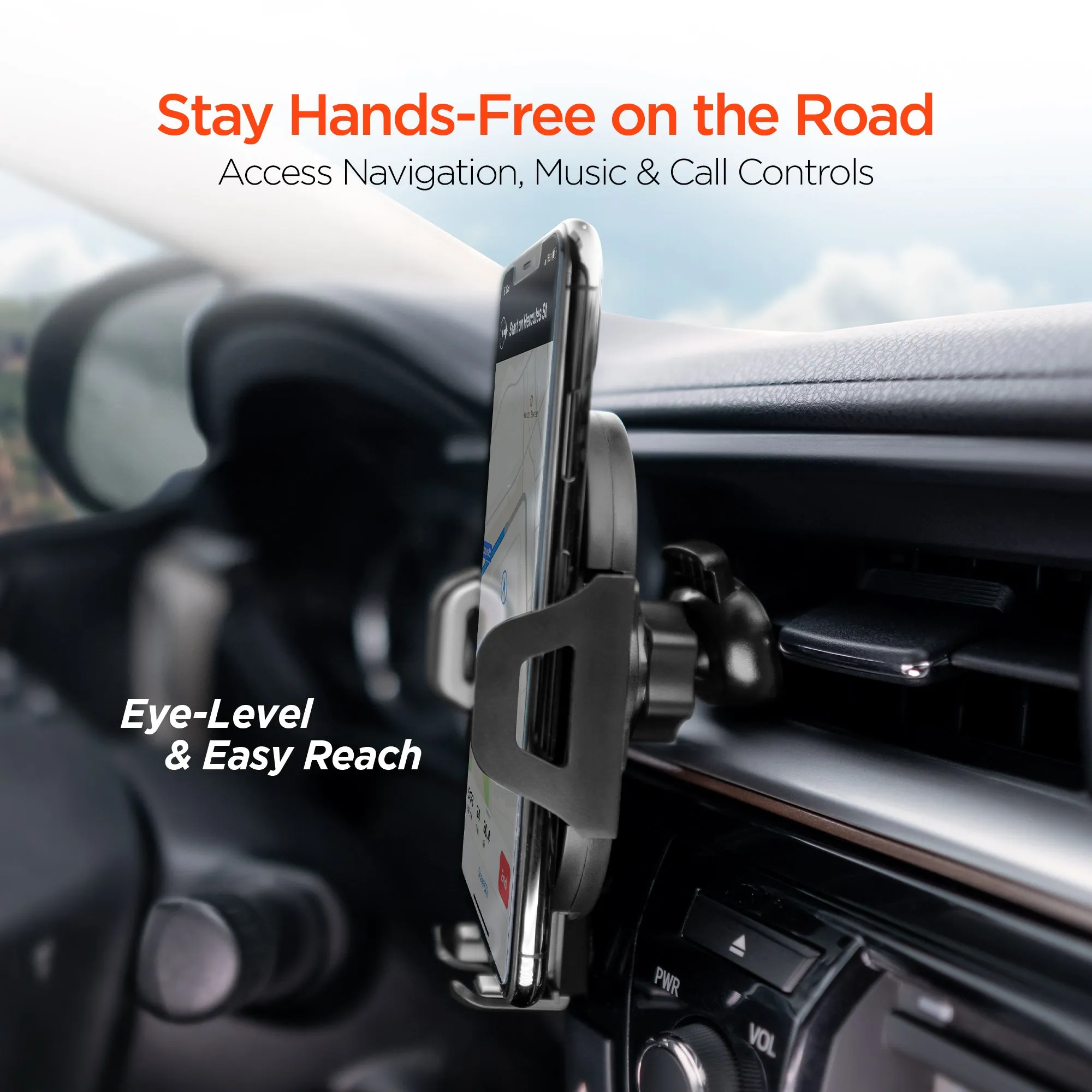 3-in-1 Phone Mount Kit | Vent   Dashboard   Windshield | Black