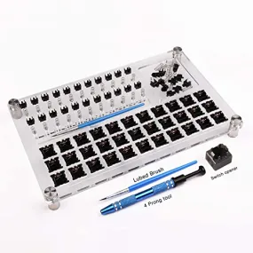 33 Switch Tester Switch Opener Acrylic Lube Station DIY Double-Deck Removal Platform Keycaps Puller for Custom Gateron Cherry Mechanical Keyboard