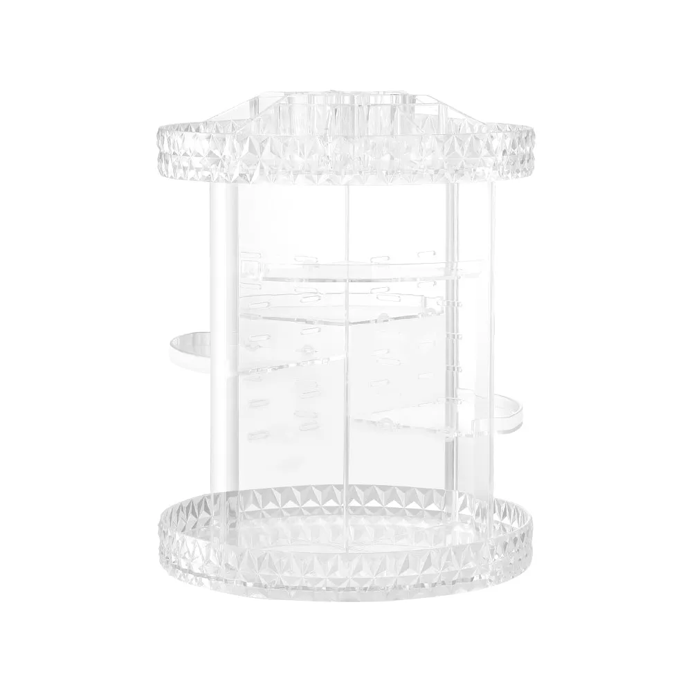 360° Rotating Acrylic Makeup Organizer with Large Capacity - Embellir