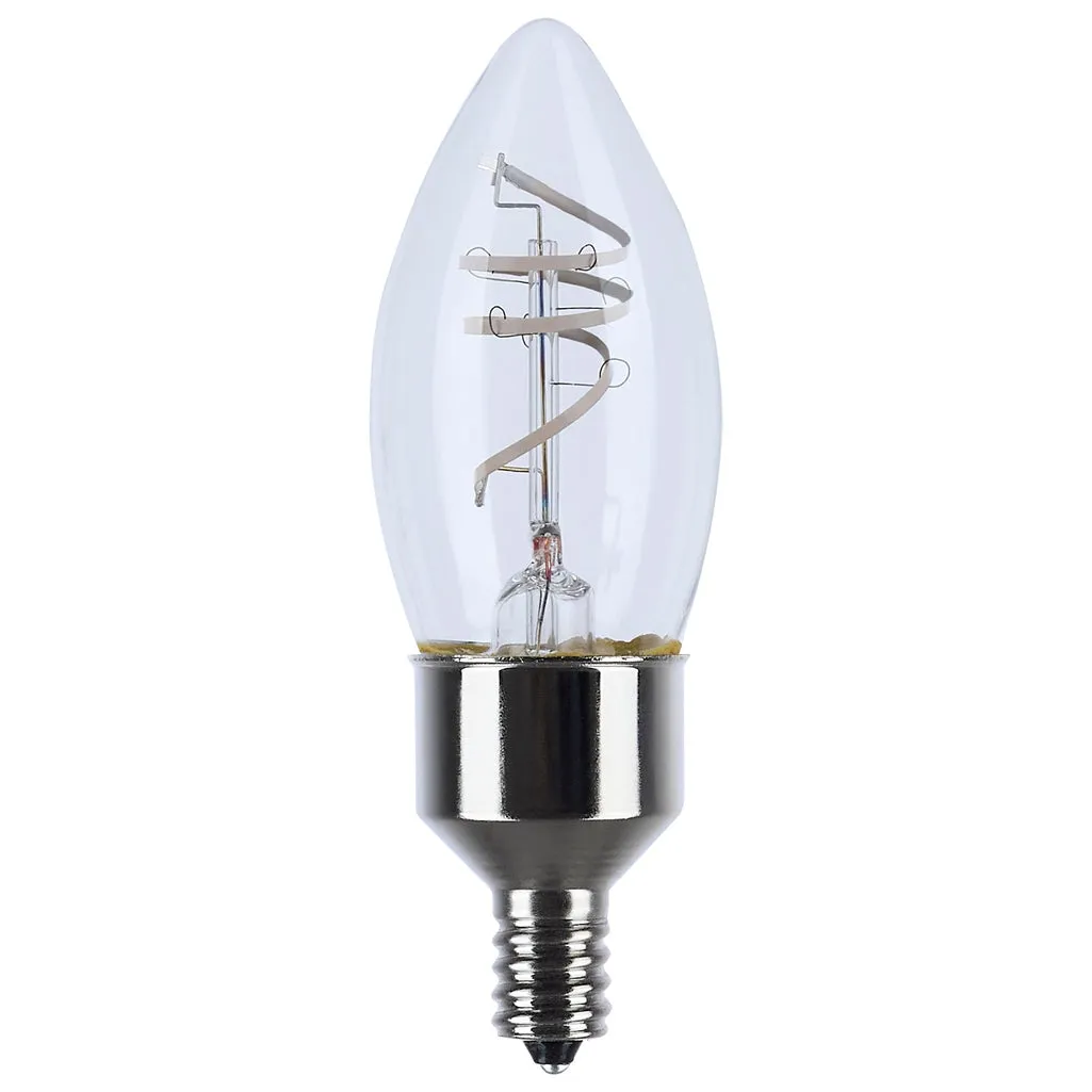 4 Watt LED - Reminiscent - Flex Gray Coil Filament - B11 - Candelabra Base - 2700K CCT - Clear - 120 Volt - 6-Pack