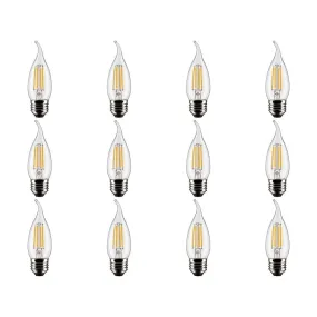 5.5 Watt CA10 LED - Clear - Medium Base - 5000K - 120 Volt - 2-Card - 12-Pack