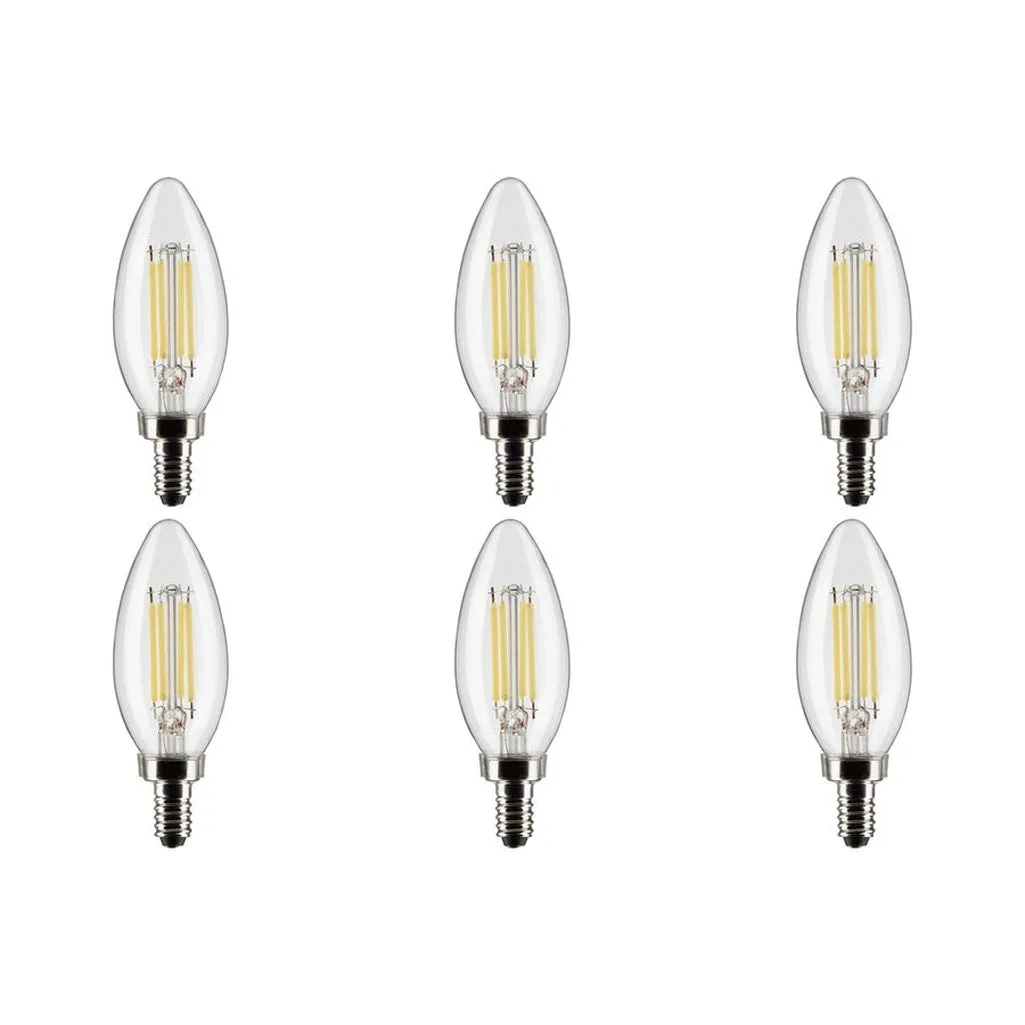 5.5W B11 LED - Clear - Candelabra base - 3000K - 90 CRI - 120V - 6-Pack