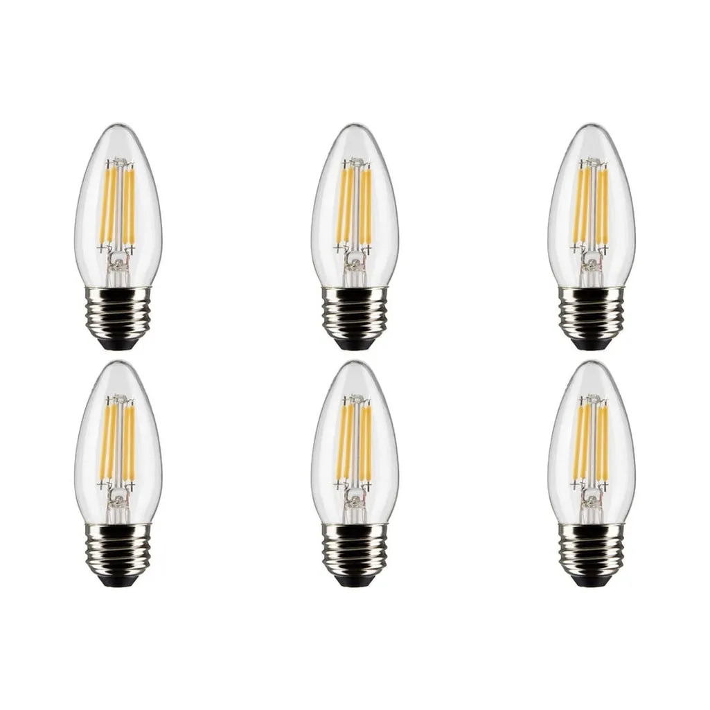 5.5W B11 LED - Clear - Medium base - 90 CRI - 2700K - 120V - 6-Pack