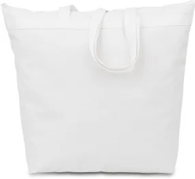 600 denier polyester large tote - white Case of 48