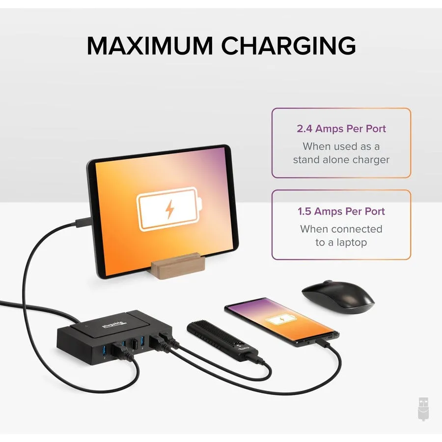 7 Port USB Charging Hub for Laptops with USB-C or USB 3.0 USBC-HUB7BC