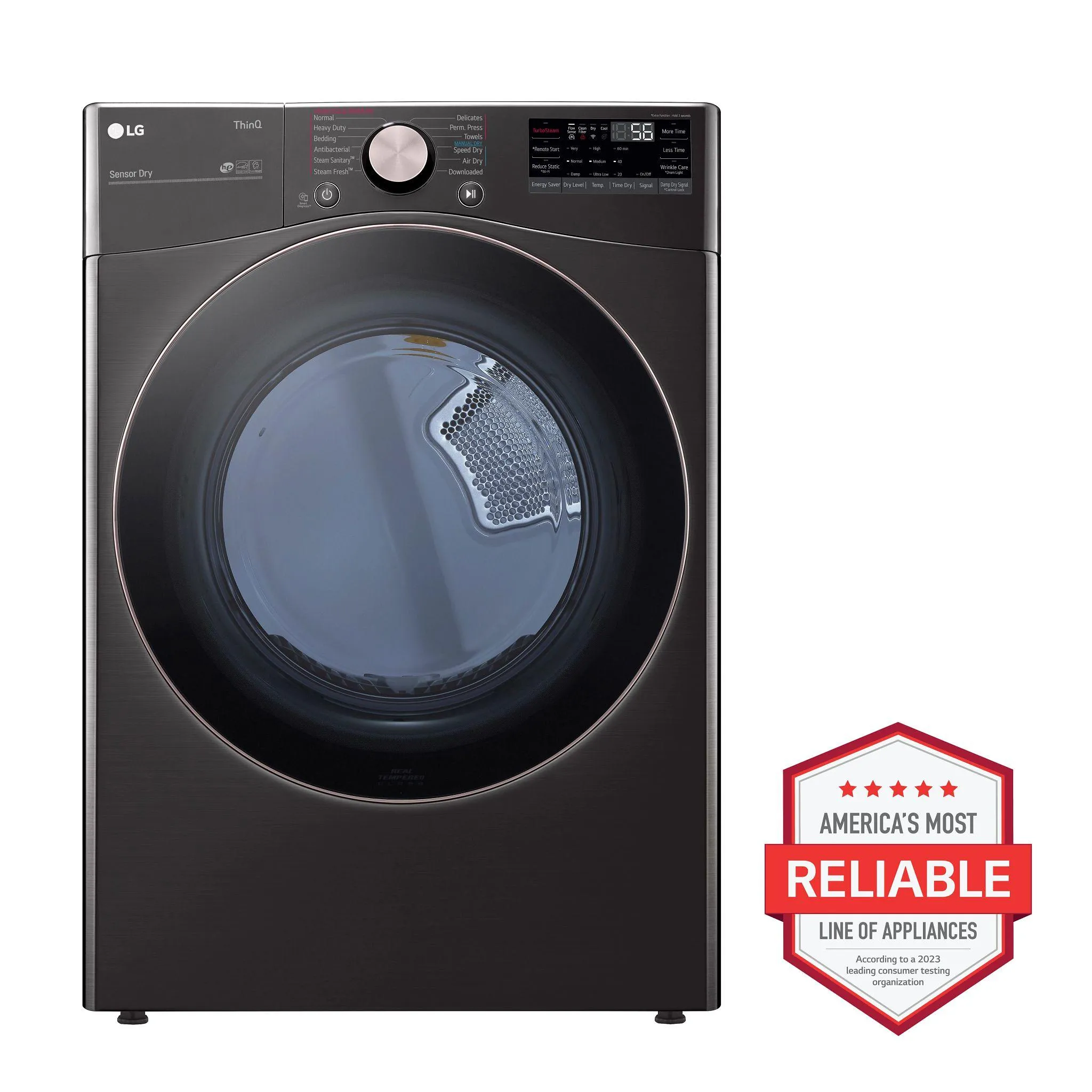 7.4 cu. ft. Ultra Large Capacity Smart wi-fi Enabled Front Load Gas Dryer with TurboSteam(TM) and Built-In Intelligence - (DLGX4001B)