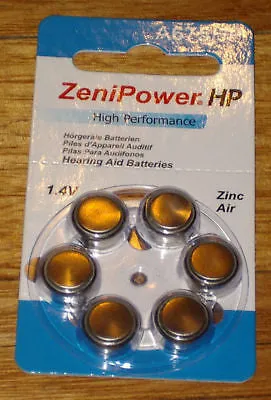 A675HP ZeniPower 1.4 Volt Hearing Aid Batteries (Pkt 6)