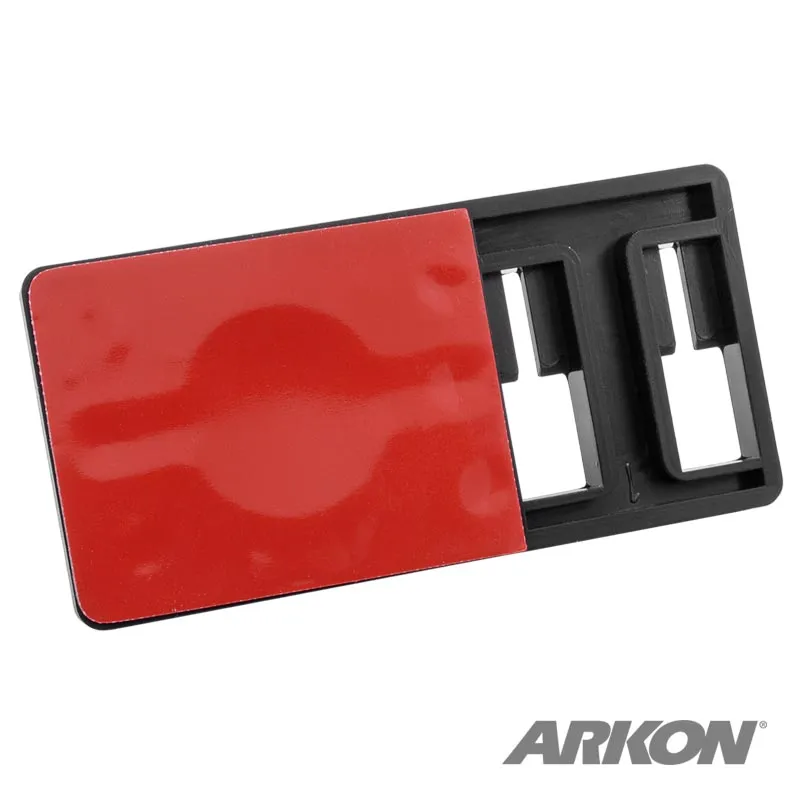 Adhesive Security Plate with Slot for Use with Cables and Dual T-Slot for Mounting