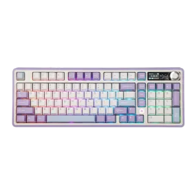 Ajazz AK980 Purple-White-Blue Mechanical keyboard With Screen RGB Wired&Wireless (Maillard switch)