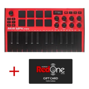 Akai MPK MINI MKIII 25-Key Keyboard Controller - Limited Edition Red   25$ Gift Card