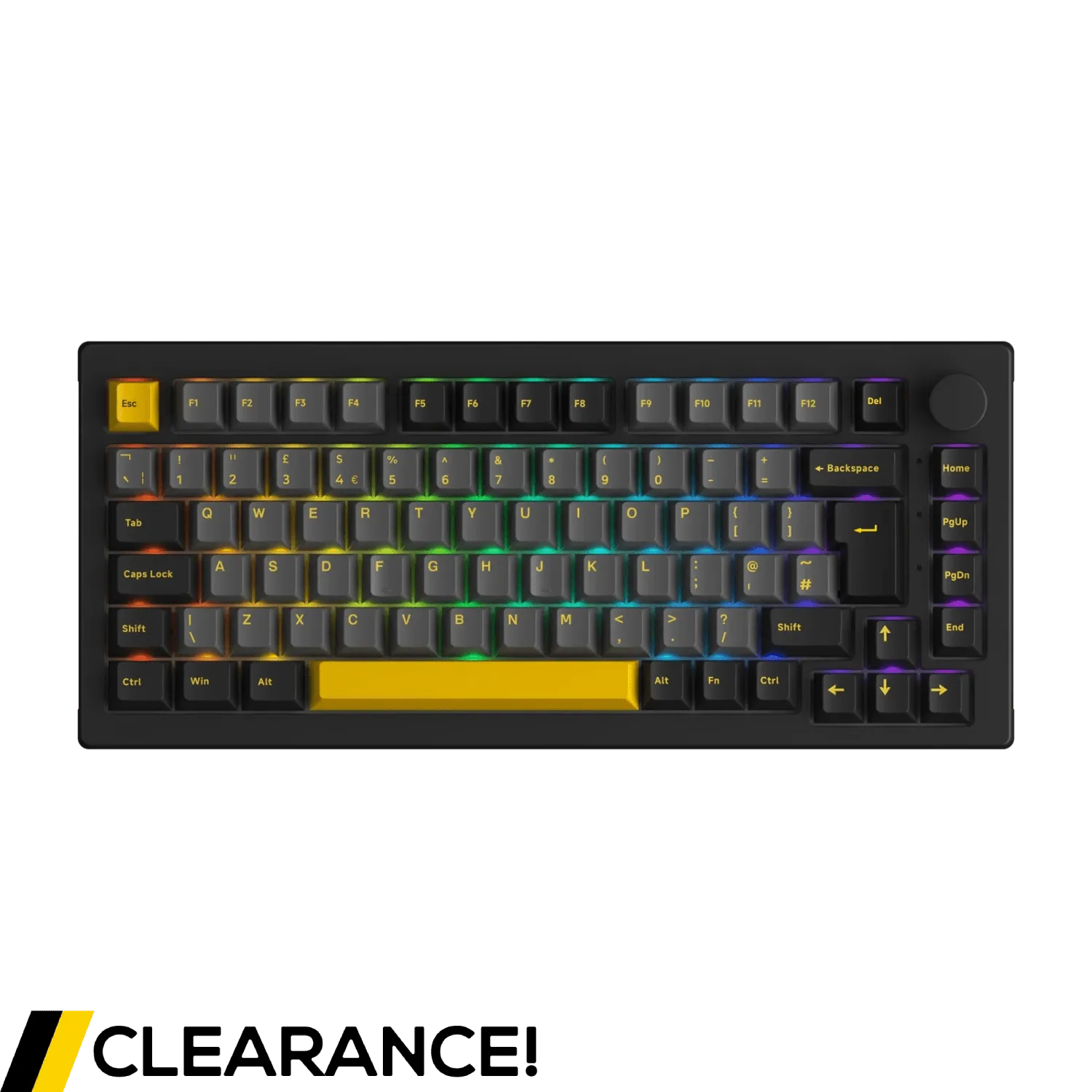 Akko 5075S Black & Gold RGB 75% ISO UK CS Crystal - Grade B