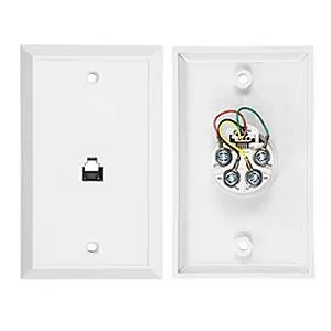 Allen Tel AT216-6-15 Flush Mount Phone Wall Jack, 6-Conductor, White