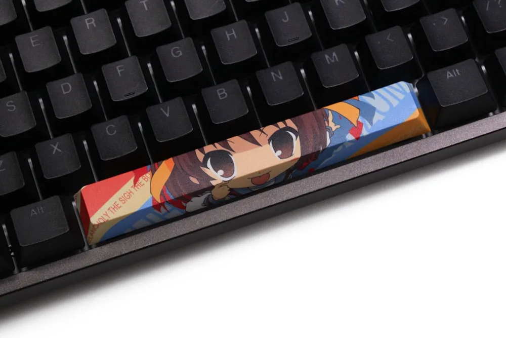 Allover dye subbed Keycap Novelty 6.25u spacebar pbt custom keyboard Milim Nava Suzumiya Haruhi Elaina Takanashi Rikka