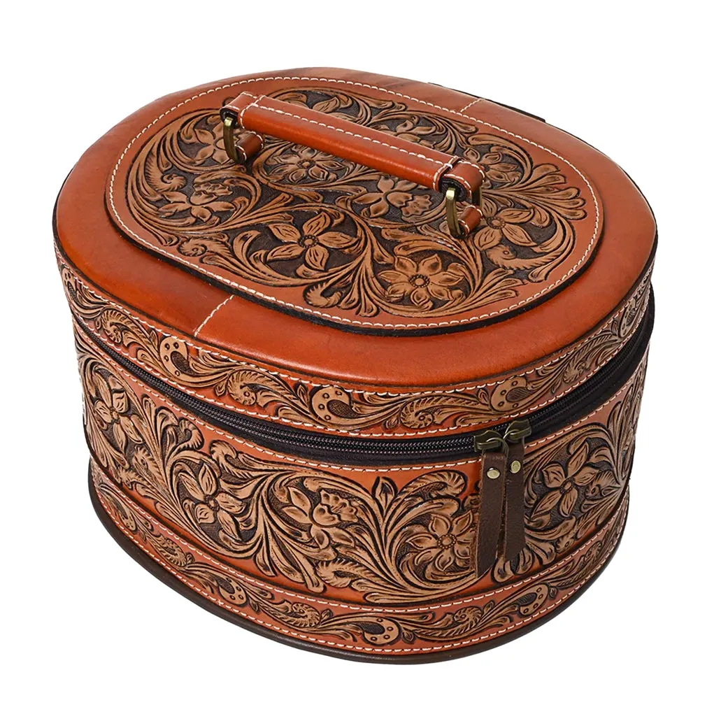 American Darling Two Tone Tooled Oval Jewelry Case