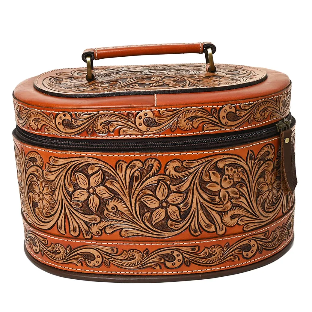 American Darling Two Tone Tooled Oval Jewelry Case