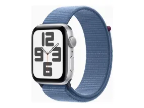 Apple Watch Se (Gps) - 2Nd Generation - 44 Mm - Silver Aluminium - Smart Watch With Sport Loop - Textile - Winter Blue -