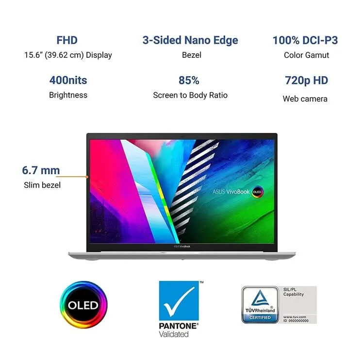 ASUS K513EA-L313WS [CI3-1115G4 11TH GEN/8GB DDR4/512GB SSD/NO DVD/WIN11 HOME MSO/15.6 INCH/INTEGRATED GRAPHICS/1 YEAR/SILVER]