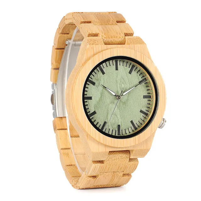 B22 Men's Bamboo Wood Wristwatch Ghost