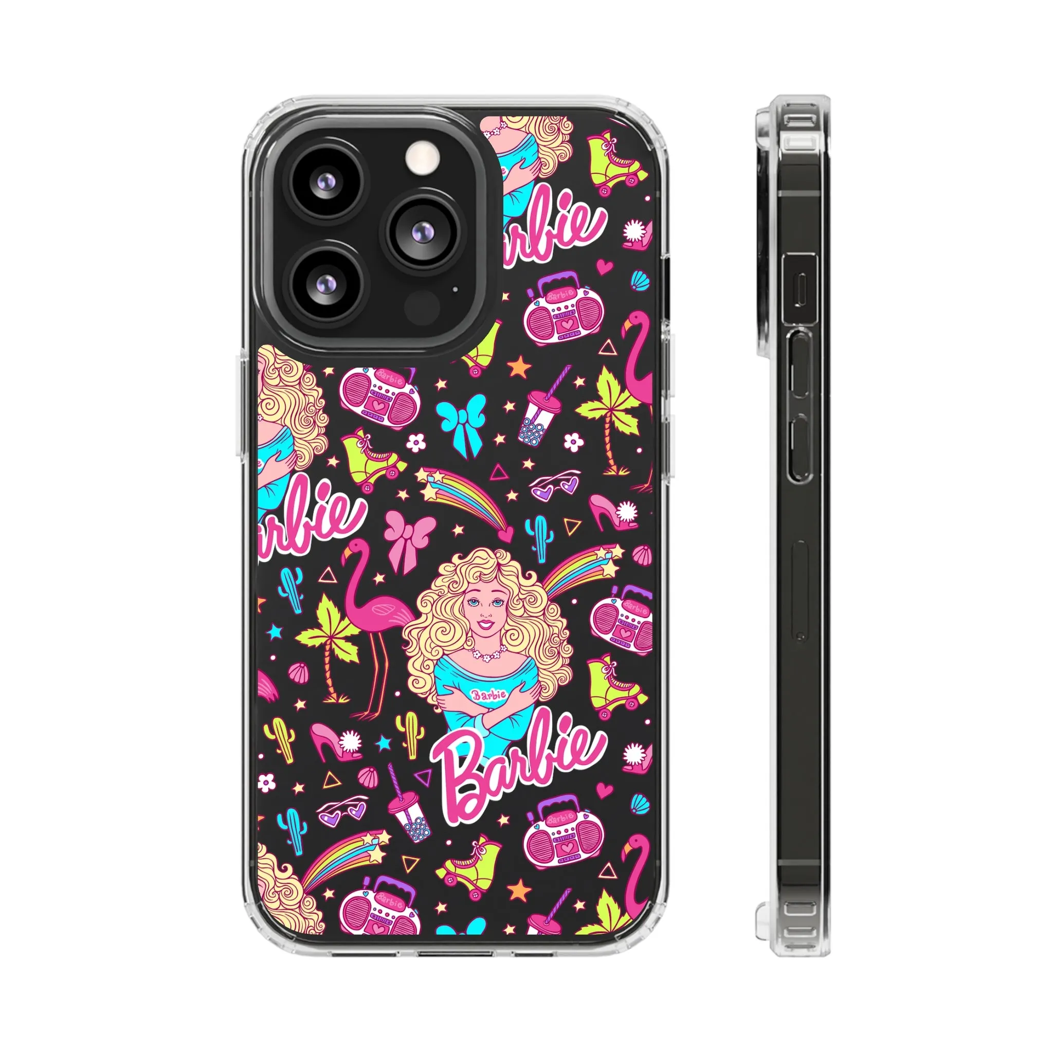 Barbie Malibu Clear Phone Case! Disney Inspired Hand drawn Unique Retro Doll Gift Pink