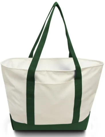 bay view giant zipper boat tote - forest Case of 24