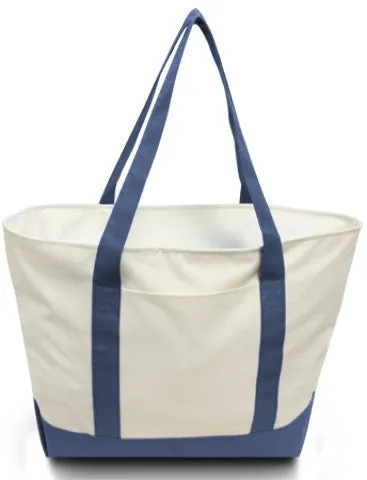 bay view giant zipper boat tote - navy Case of 24