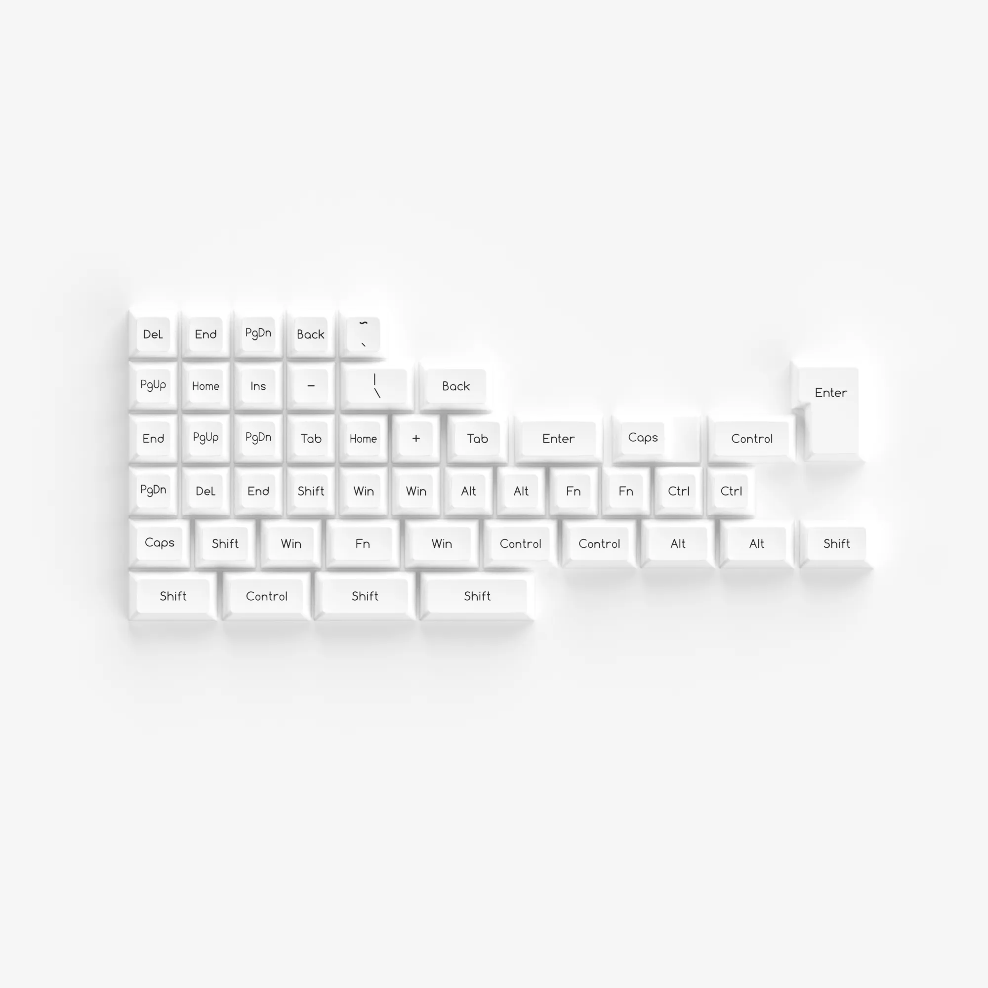 Black on White ABS SAL Keycap Set(195-Key)