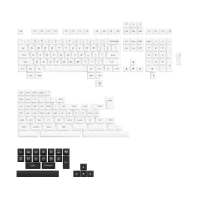 Black on White ABS SAL Keycap Set(195-Key)