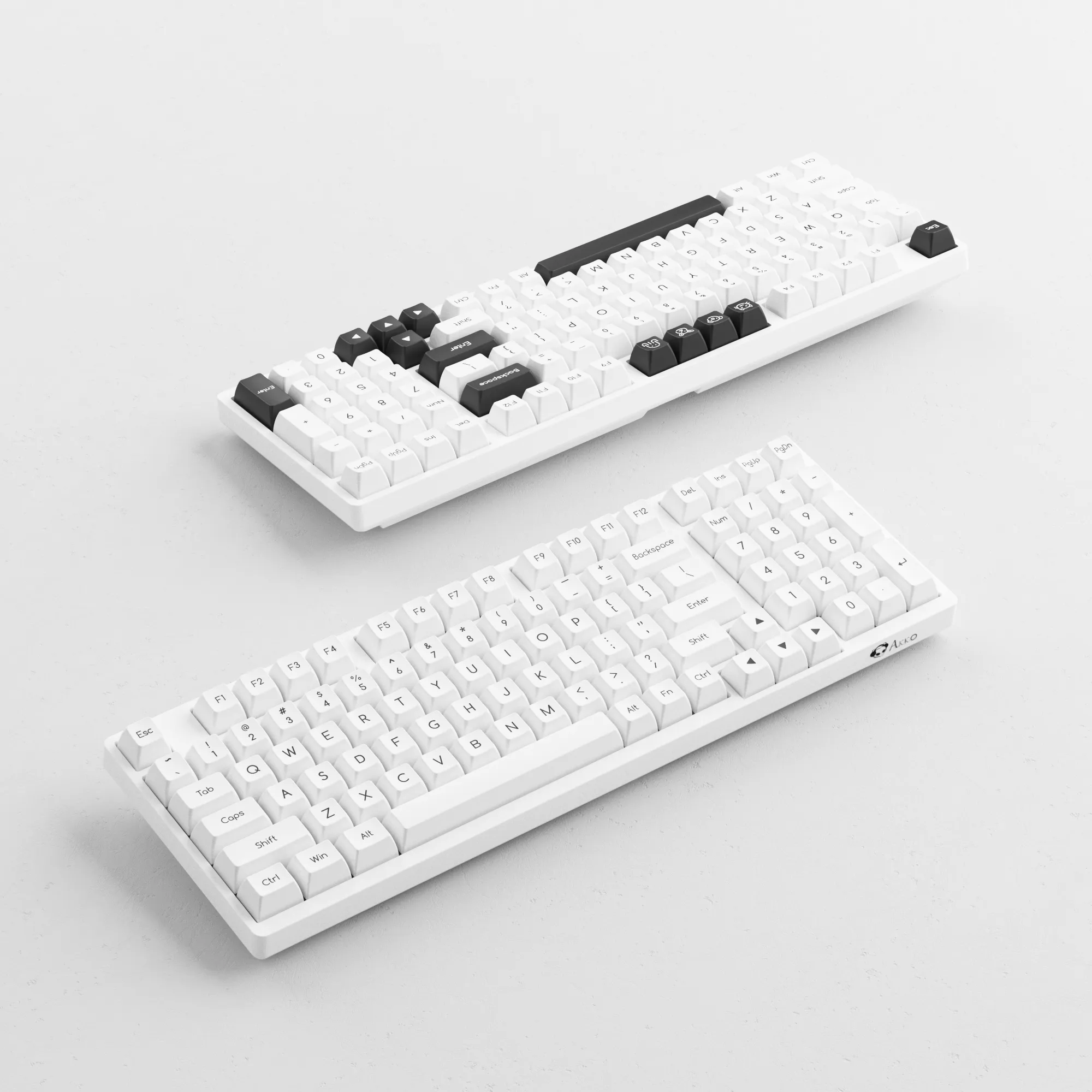 Black on White ABS SAL Keycap Set(195-Key)