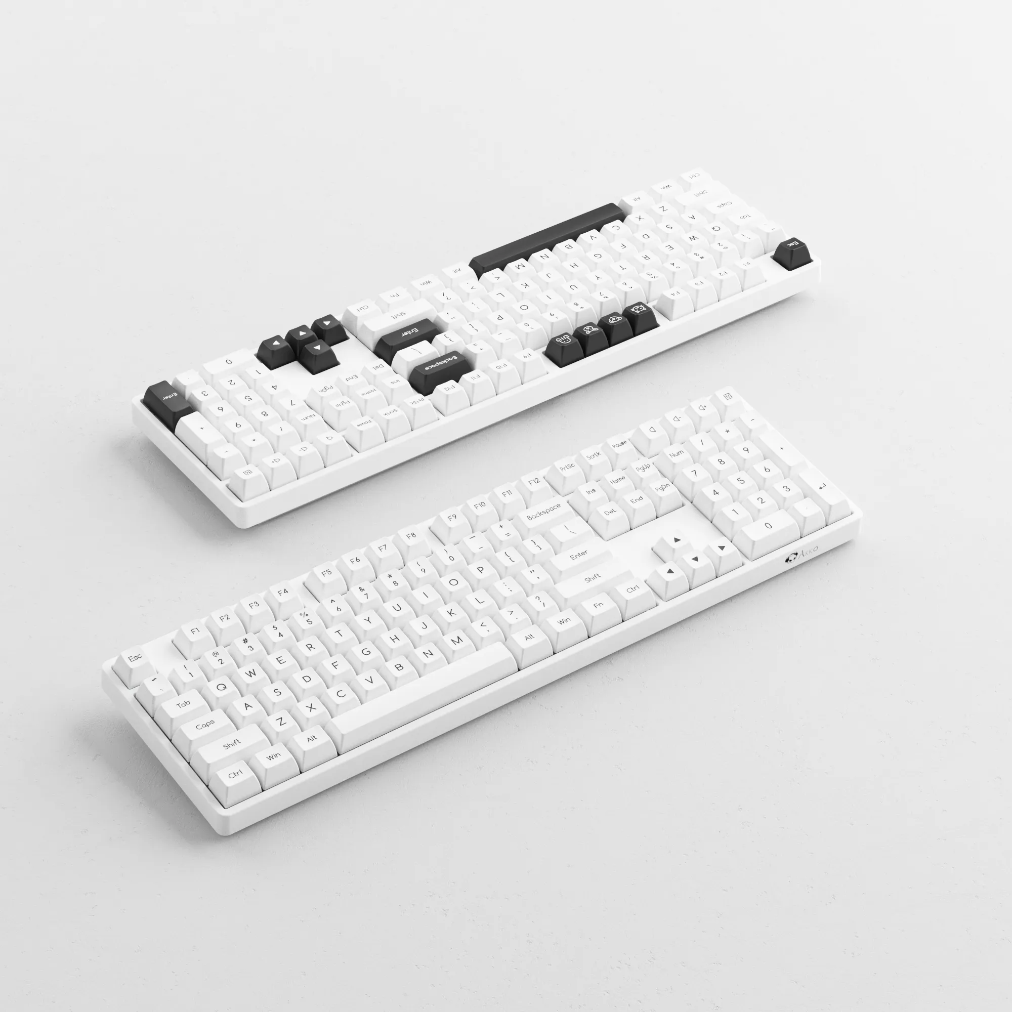 Black on White ABS SAL Keycap Set(195-Key)