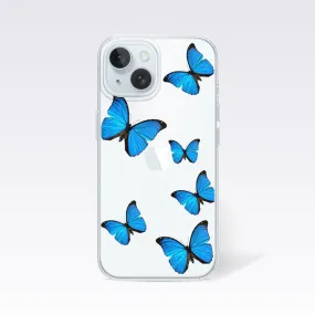 Blue Butterfly Clear Silicon Cover