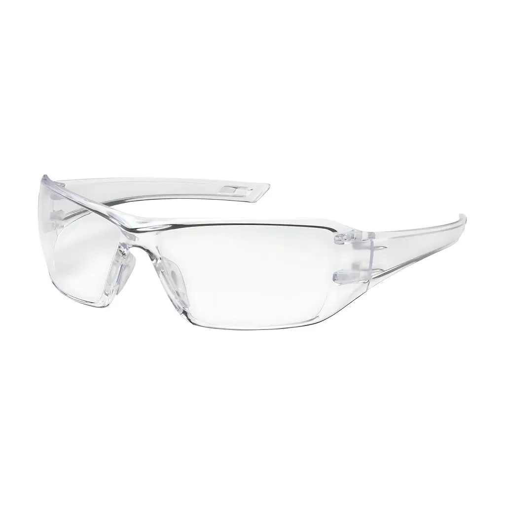 Bouton Optical 250-46-0020 Rimless Safety Glasses with Clear Temple, Clear Lens and Anti-Scratch / Anti-Fog Coating