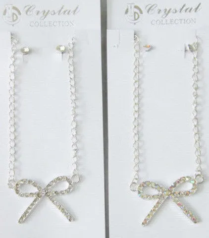 bowtie design necklace with earring set Case of 24