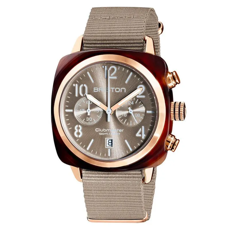 Briston Taupe Clubmaster Classic Chronograph Watch 19140.SA.T.30.NT