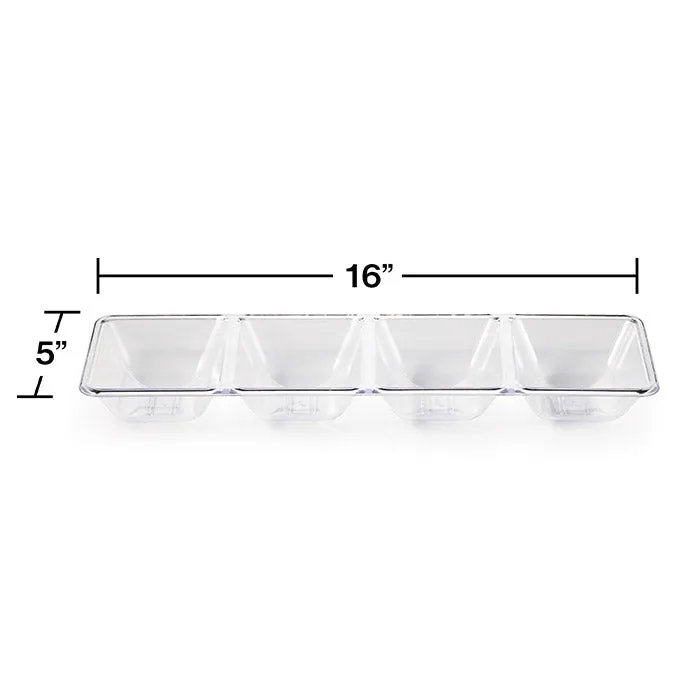 Bulk Clear Form & Function 4-Compartment Tray (6 per Case)