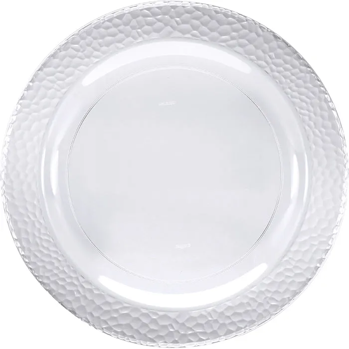 Bulk Clear Pebble Plastic Dinner Plates (120 per Case)