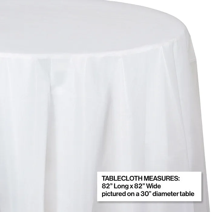 Bulk Clear Round Plastic 82 inch Table Covers (12 per Case)