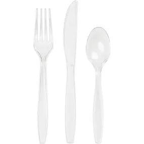 Bulk Clear Value Friendly Assorted Plastic Cutlery (216 per Case)