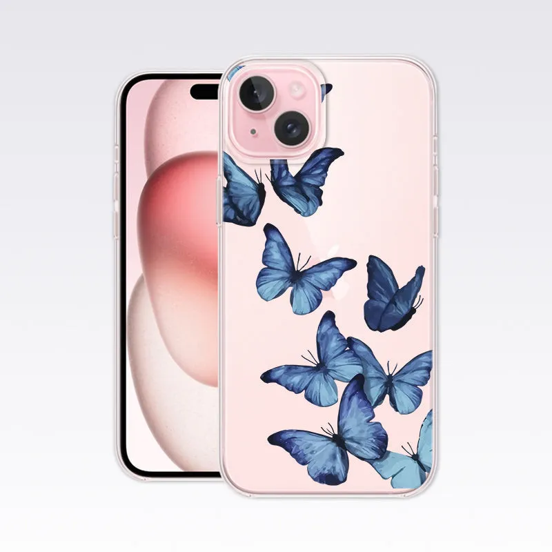 Butterfly-Blue Clear Silicon Cover