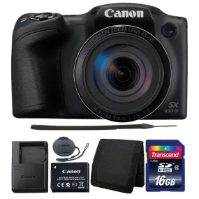 Canon SX430 Digital Camera Black with Accessory Bundle