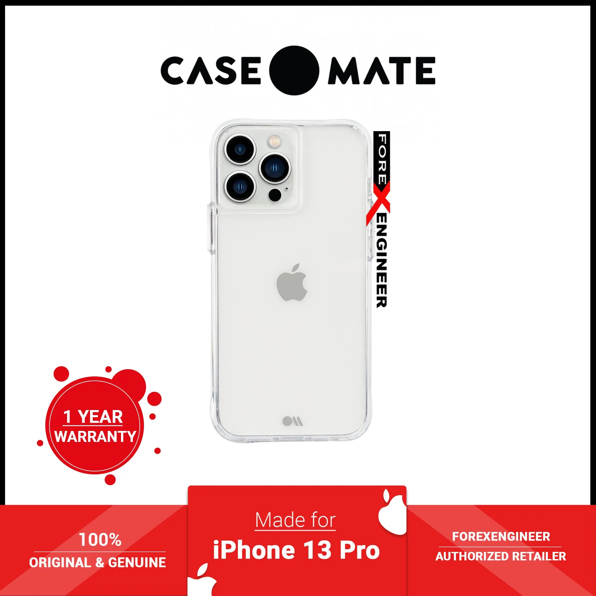 Case-Mate Tough for iPhone 13 Pro 6.1" 5G with Antimicrobial - Clear (Barcode: 840171706512 )