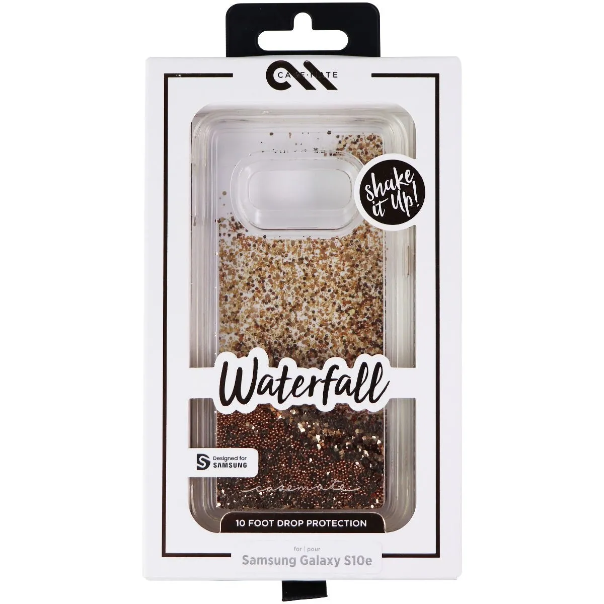 Case-Mate Waterfall Series Liquid Glitter Case for Galaxy S10e - Clear/Gold