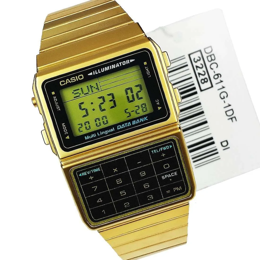 Casio DBC-611G-1DF Gold Plated Calculator Watch For Men and Women